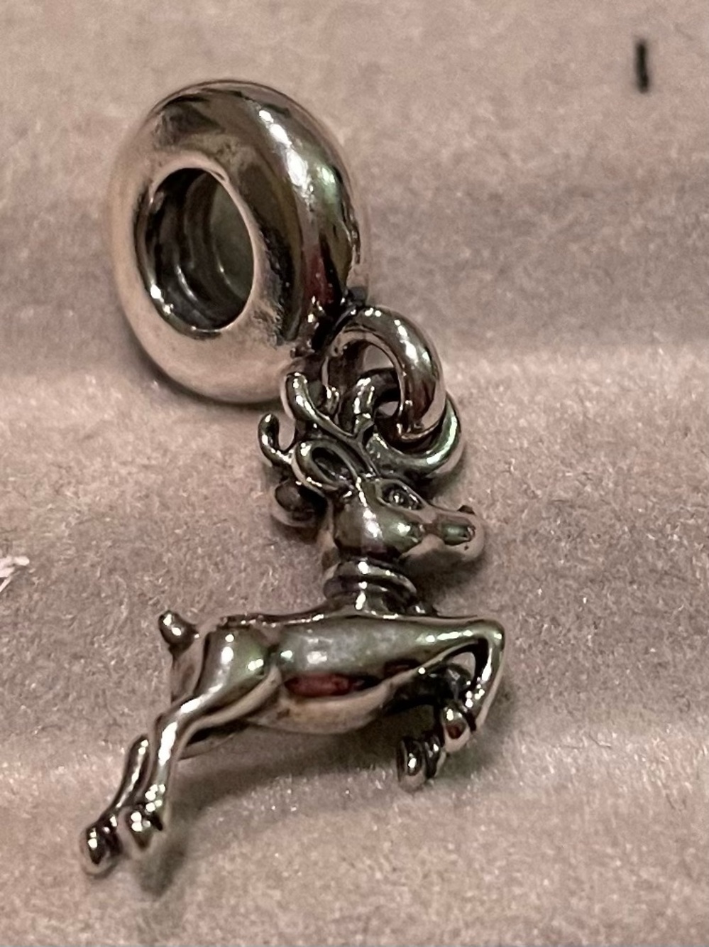 Authentic Pandora Retired Flying Reindeer Christmas Dangle Charm 791194